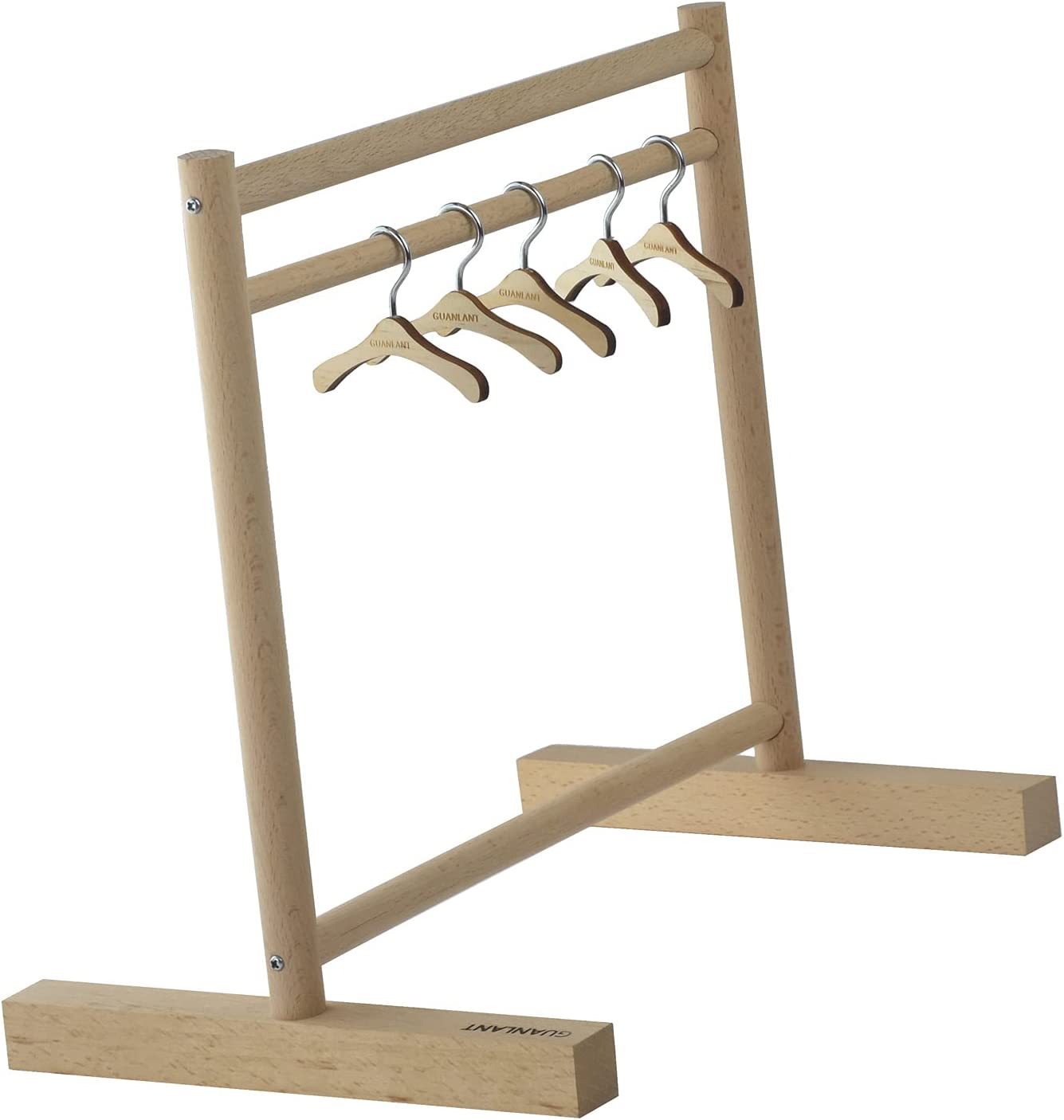 批發寵物衣架貓狗玩偶服裝架木質衣架子鳥類棲息支架鸚鵡迷你站架